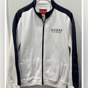 Guess Los Angeles  Y2K Zip White/ Navy Sz. M